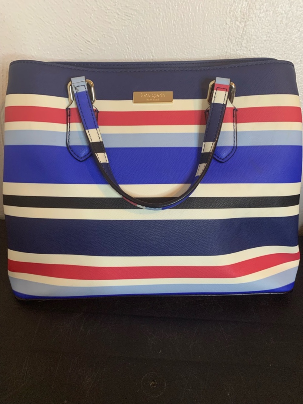 Kate Spade 3pc Set Laurel Way Evangelie Cruise Stripe Satchel Wallet Card Case - Picture 6 of 9
